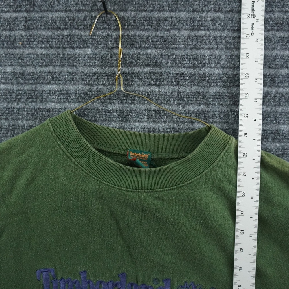 Timberland Sweatshirt Mens L Green Vintage 90s Weathergear Embroidered Logo - Picture 6 of 9